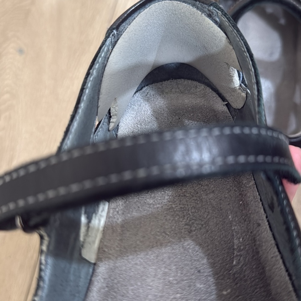 Naot Toatoa Leather Metallic Black Road May Jane Flats Womens - Picture 6 of 7